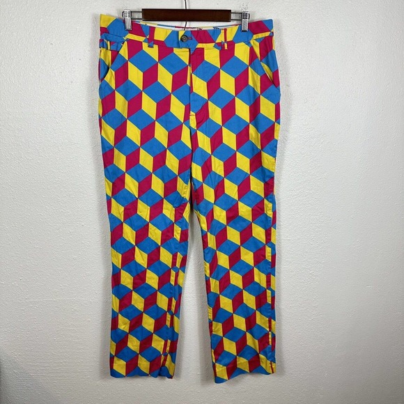 Royal & Awesome Pants Royal And Awesome Golf Pants Pink Blue Yellow